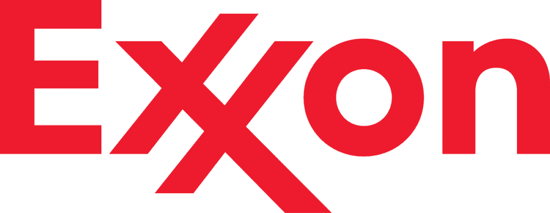 Exxon logo in red font