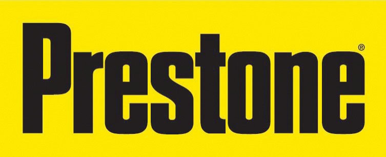 Prestone logo on yellow background