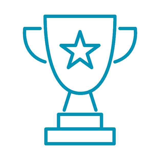 Outline of a trophy with a star